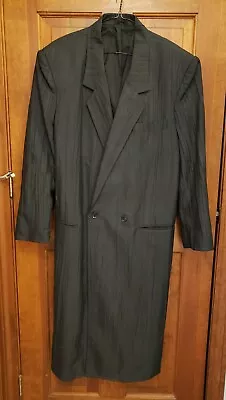 Vintage Front Line Mens Cassock Matrix Coat Full Length Button Up Black Size 38 • $34.95