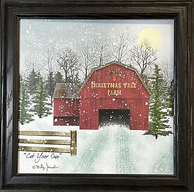 Billy Jacobs Cut Your Own Red Barn Christmas Tree Art Print-Framed 14.5 X 14.5 • $35.95