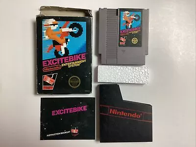 Excitebike- NES Complete TESTED CIB Circle Rev A Black Box Nintendo • $99.99