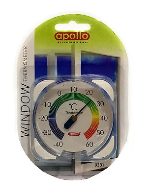 £5.25 • Buy Apollo Window Thermometer To Check Accurate Temperature Outside & Greenhouse.