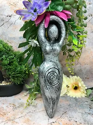 Spiral Goddess Pagan Wall Plaque Wiccan Garden Ornament Sculpture Silver • £19.95