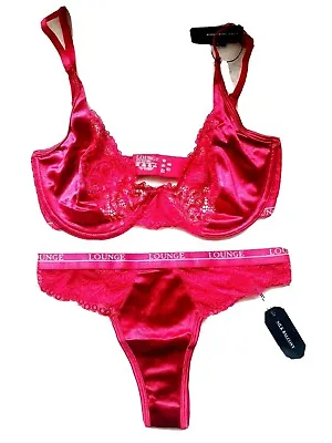 £28.99 • Buy Lounge Underwear Hot Pink Silk Balcony Set, Bra 32E And Thong XS