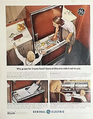 Vintage Print Ad 1964 General Electric Refrigerator Retro Kitchen Wall Art • $13.16