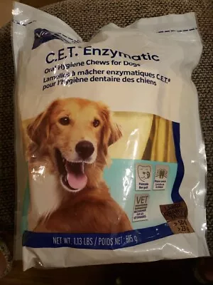 NEW Virbac 90607 CET Enzymatic Oral Hygiene Chews For Large Dogs -1.13 LB • $22.99