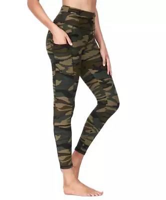 Womens High Waist Yoga Pants Stretch Leggings Fitness Two Side Pocket In Packs • £11.49