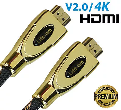 1m 2m 3m 5m 6m 7m 8m 9m 10m 15m 20m 2160P 4K ARC HDMI Cable 2.0 With Ethernet • £5.06