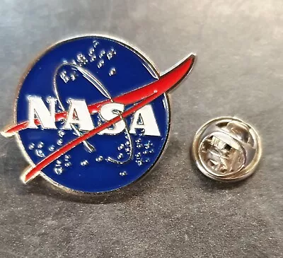 NASA Space Agency Fashion Logo  Metal Enamel Badge Pin 3cm Diameter UK Seller • £3.95