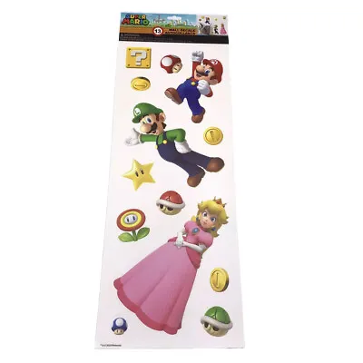 Super Mario Wall Decals Sheet Of 13: Mario Peach Luigi NINTENDO • $9.69