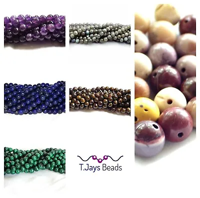 6mm Gemstone Round Beads Jewellery Making - Approx 60-66 Beads • £8.04