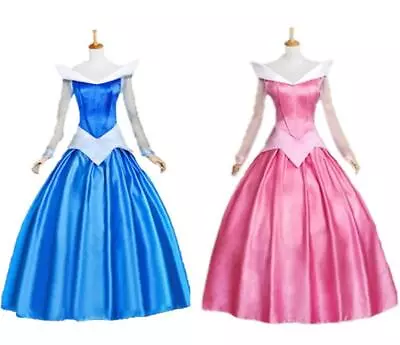 Womens Halloween Sleeping Beauty Aurora Cosply Costume Dress Cape Outfitt 6820 • $49.67