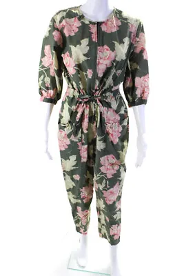 La Vie Rebecca Taylor Womens Peonies Jumpsuit Green Size 4 13516880 • $45.27