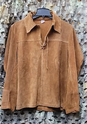 Vintage Authentic Unisex Cow Hide Mountain Man Pullover Jacket  - Size Small • $100