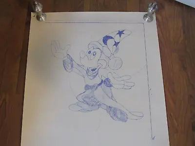 Vintage Disney Mickey Mouse Sorcerer Blueprint Drawing 22  X 34  • $49.95