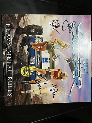 SIGNED STEEL PANTHER AUTOGRAPHED HEAVY METAL RULES BLUE Splatter LP • $100