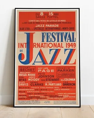 MILES DAVIS CHARLIE PARKER 1949 Tour REPRO Poster 36'' X 24'' (similar To A1 ) • £11.99
