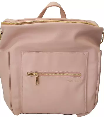 Fawn Design The Original Lg Backpack Messenger Diaper Bag BLUSH Vegan Leather • $61.60