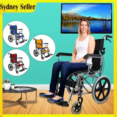 Wheel Chair Wheelchair Easy Folding Wheel Chair Lightweight Mobility Portable • $145.06