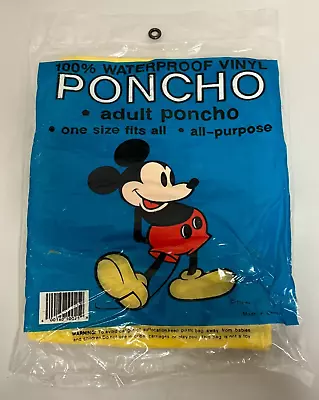 Vintage Disney World Mickey Mouse Adult Sized Vinyl All-Purpose Poncho • $10