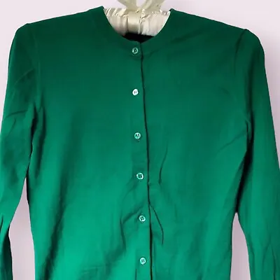 🍀J. Crew Women's Jackie Cotton Blend Cardigan Sweater Sz XS Green E8447 • $12.80