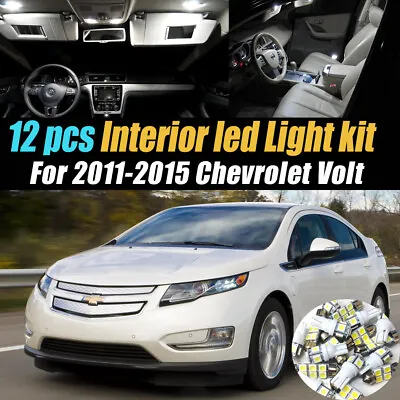 12Pc Super White Car Interior LED Light Bulb Kit For 2011-2015 Chevrolet Volt • $13.34