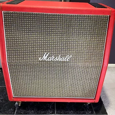 Marshall 1973 1960A Bass Slant Cab With Red Tolex - Excellent! • $4800