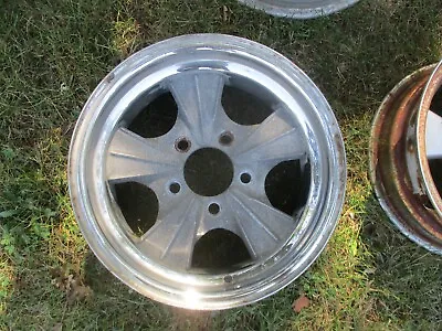 14'' X 6'' Vintage Mickey Thompson Radir Chrome Mag Wheel 5x4.75'' Rat Rod • $149.95