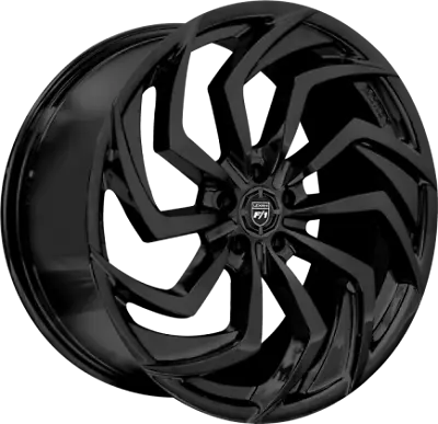 24 Inch 24x10 Lexani SHADOW Gloss Black Wheels Rims 5x120 +38 • $2181.36