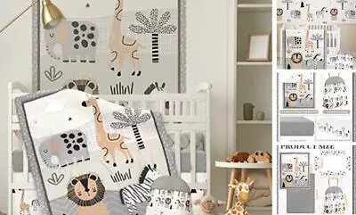 4 Piece Woodland Forest Animals Crib Bedding Set Including Jungle Safari Crib  • $71.38