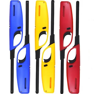 4 X Gas Cooker Bbq Camping Lighter Refillable Candle Flame Lock Barbeque Kitchen • £5.99