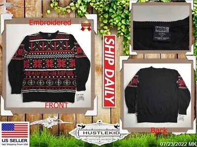 $19.99 • Buy Genuine Marvel Deadpool Mens Holiday Ugly Christmas Sweater Men Superhero XL🔥ML
