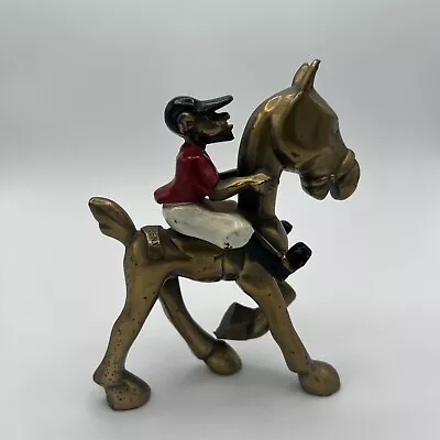 K&O CO. VINTAGE 1935 Kronheim Oldenbusch  JOCKEY On HORSE SOLID BRASS FIGURINE • $79.95