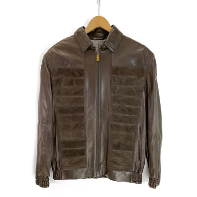 ZILLI METOROPOLE Lambskin Suede Switch Leather Jacket 48 Brown • $363.64