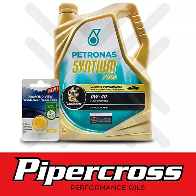 £40.99 • Buy MB229.5 Engine Oil Petronas Syntium 7000 E 0W-40 5 Litres 5L + 5L SCREENWASH TAB