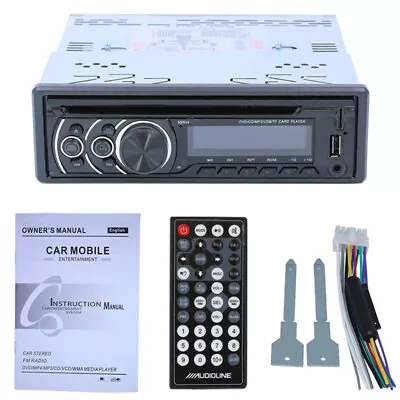 12V 60W 1Din Car Bluetooth Remote Control DVD CD Player MP3 FM Audio Radio Kit • $77.44