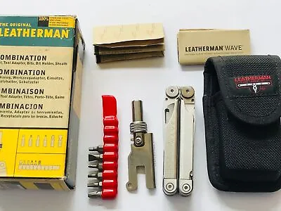 Vintage LEATHERMAN WAVE Multi-Tool  + Bit Kit Set NEW IN BOX 20 Years Old  Pol • $503.78