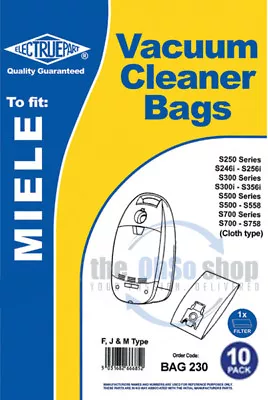10 X MIELE Vacuum Cleaner Bags FJ & M Type S300 Series S300 S300i S356i S372 • £14.84