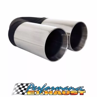 Straight Cut Inner Cone STAINLESS Exhaust Tip - 2.25  Inlet - Twin 3  Outlet • $79