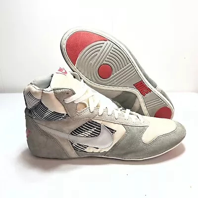 1989 Nike Wrestling Shoes Sz 13 Greco Supreme Motion Script Grey White Vintage • $459.99