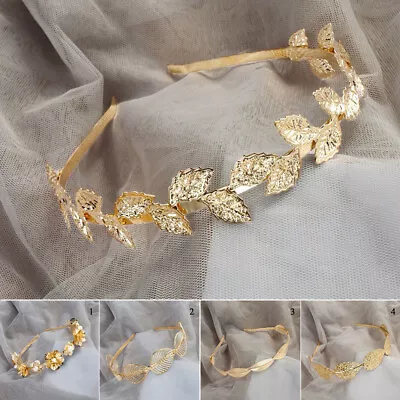 Chain Head Hoop Hair Accessories Gold Leaf Hairbands Tree Leaves Metal Headband • £3.35