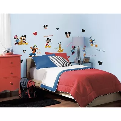 Disney MICKEY MOUSE 32 BIG Wall Decals PLUTO GOOFY MINNIE Stickers Room Decor • $15.99