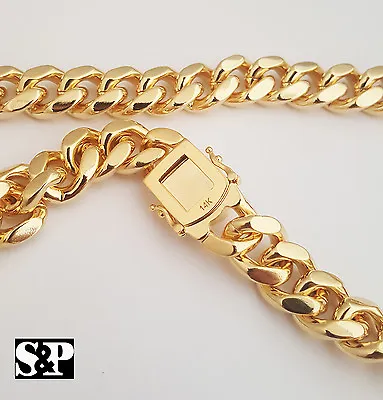 Hip Hop Premium Gold Plated Brass Miami Cuban 61014mm 24  30  Chain Necklace • $18.99