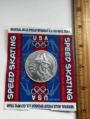 Gen. Mills Commemorative U.S. Olympic Team Medallion Nagano 1998 ~ Speed Skating • $2