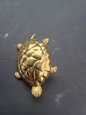 A30 Vintage MONET Gold TURTLE Brooch Pin Figural Tortoise Terrapin 1  • $10.99