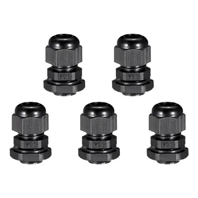 5Pcs PG9 Cable Gland Waterproof Joint Adjustable Black For 4mm-8mm Dia Wire • $6.42