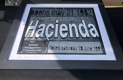 Unusual Signed Memorabilia Art Print/ Rock/ Indie Band James/HACIENDA NIGHTCLUB  • £65