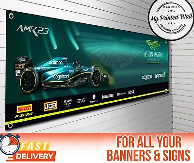 Aston Martin AMR 23 F1 Car Team 2023 Team Banner For Workshop Garage LARGE • $36.06