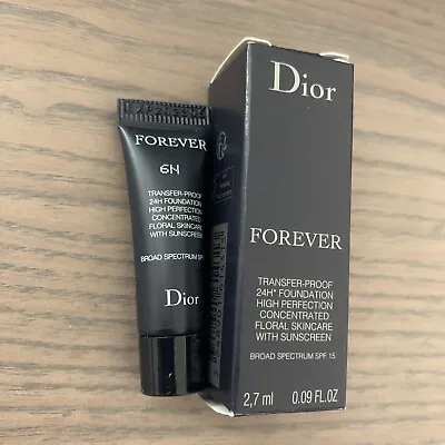 NEW Dior Forever 24h Foundation High Perfection SPF 15 6N Sample 2.7ml/0.09fl Oz • $9.99