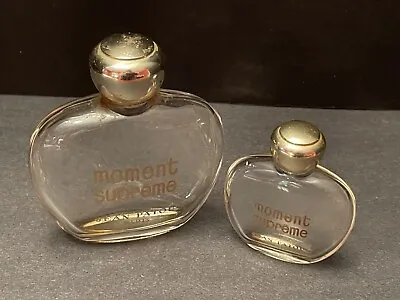 Two Vintage Jean Patou MOMENT SUPREME Empty Perfume Bottles Paris France • $15.95