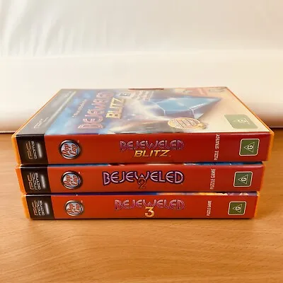 Bejeweled Bundle: Bejeweled 2 & 3 & Bejeweled Blitz PC CD-ROM Game Lot Wdows/Mac • $32.88