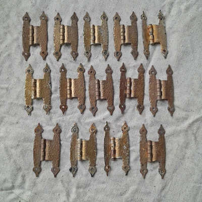 $14.80 • Buy Set 2 Metal Cabinet Hinges Vintage Iron Door Cupboard Hardware Repairs Furniture